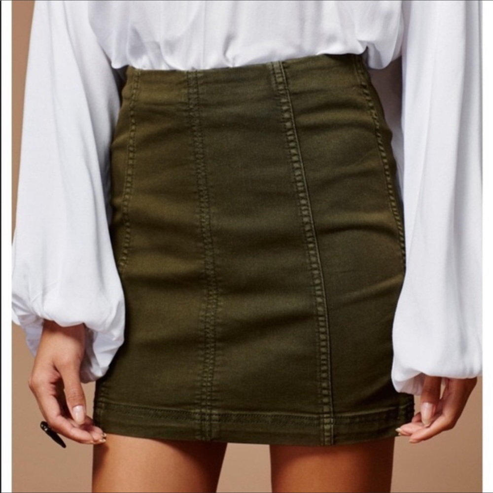 Free People modern femme skirt green 10